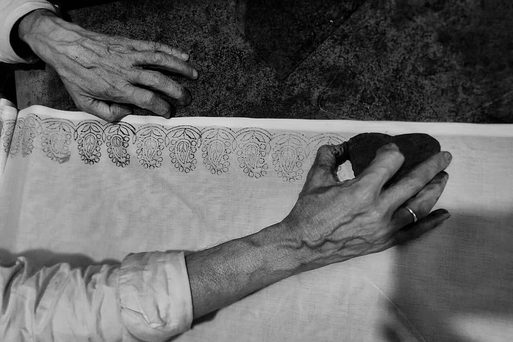 Hand Block-Printed Cotton Bedcover